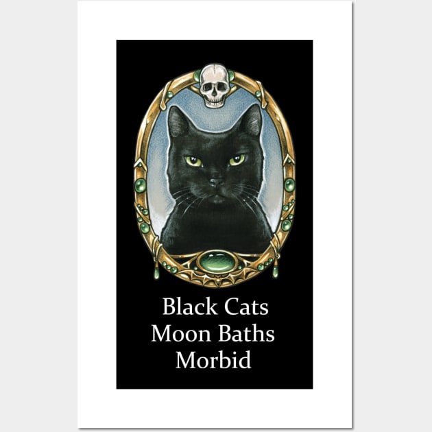 Black Cats, Moon Baths, Morbid Wall Art by Nat Ewert Art